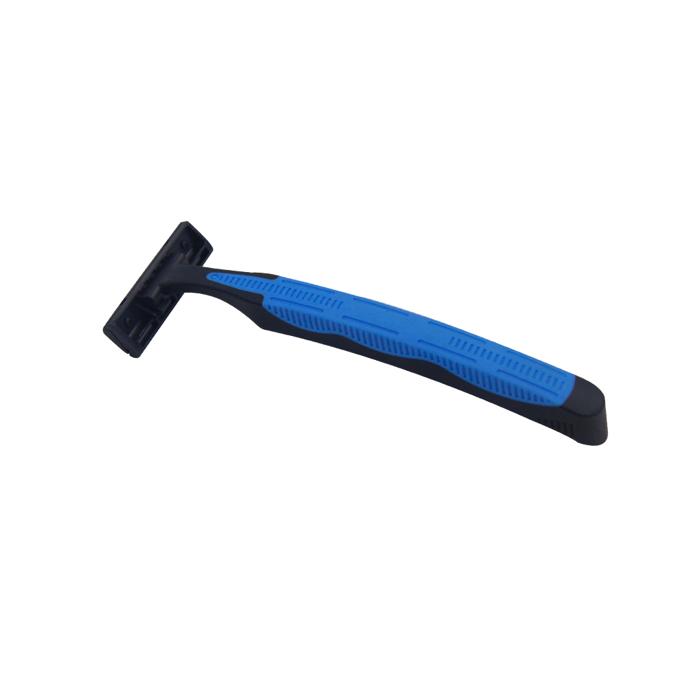 Hot Sale Double Edge Blade Disposable Razor, Custom Twin Blade Rubber Handle Shaving Razor