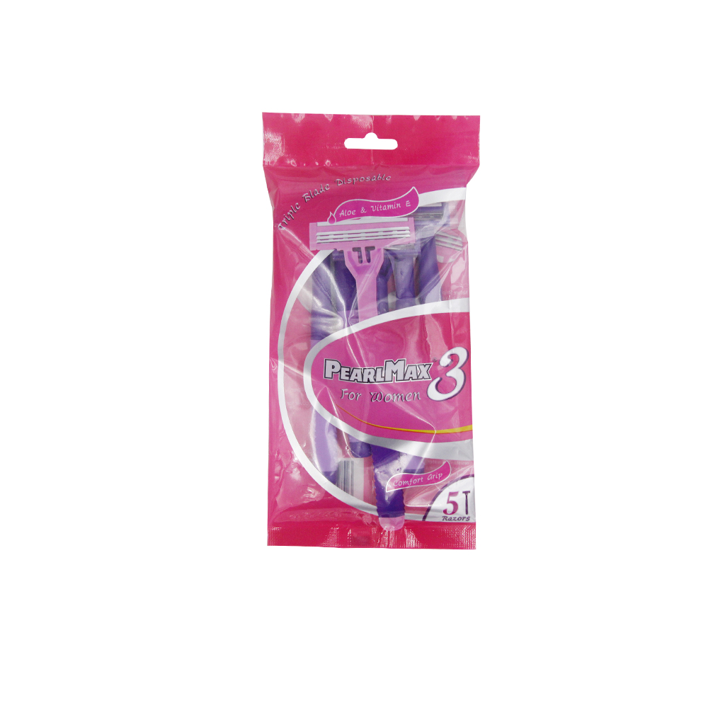 Three Blades 5pcs Per Bag Purple Color Disposable Razor - Buy Three